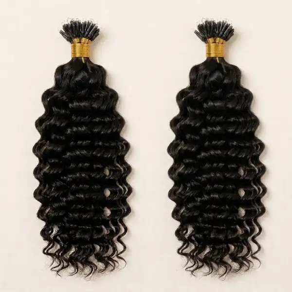 Deep Wave Nano Tip Hair Extensions - Invisible Nano Ring, 100 Strands Remy