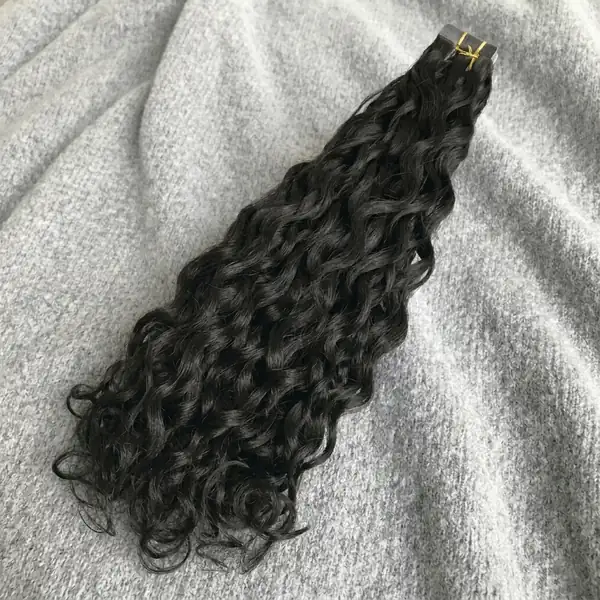 Wave Pattern Tape In Hair Extensions - Double-Drawn Remy, Salon Tape-In Install