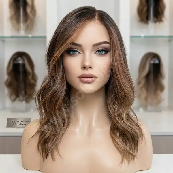Highlighted Brown Natural Wave HD Lace Front Human Hair Wig Soft Silky for Casual Outings