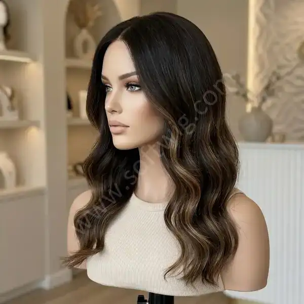 Natural Hairline Bouncy Body Wave Honey Blonde Ombre Brown HD Lace Front Human Hair Wig for Everyday Effortless Style