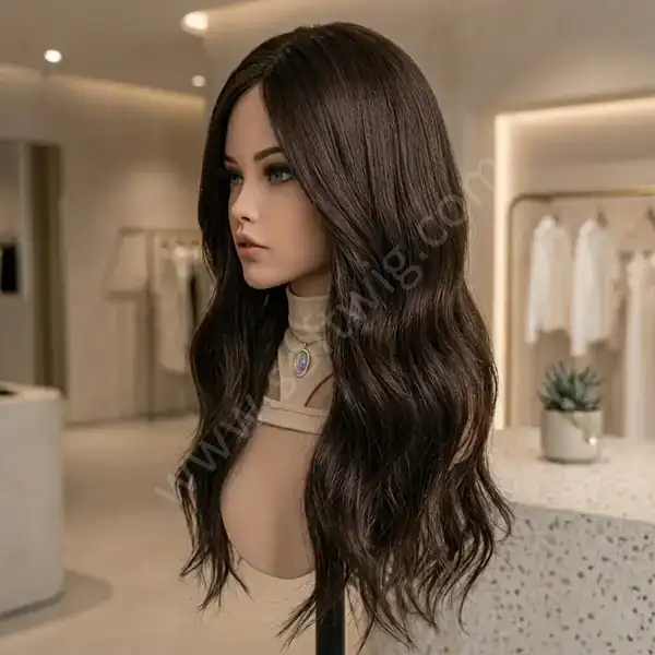 Soft Natural Wave Dark Brown HD Lace Front Human Hair Wig 22"