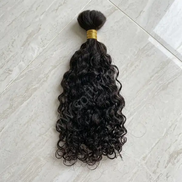 Human Hair Bulk for Braiding Natural Black Deep Wave 100g per bundle No Weft Brazilian Remy Soft Glossy