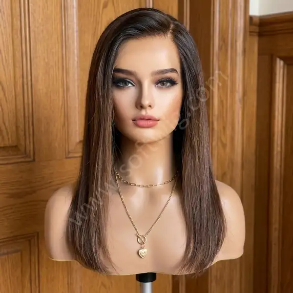 Ash Brown HD Lace Front Wig Straight Glueless Swiss Lace Pre-Plucked