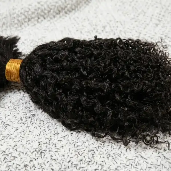 Brazilian Curly Human Hair Bulk for Braiding - Natural Black Double-Drawn Unprocessed Remy