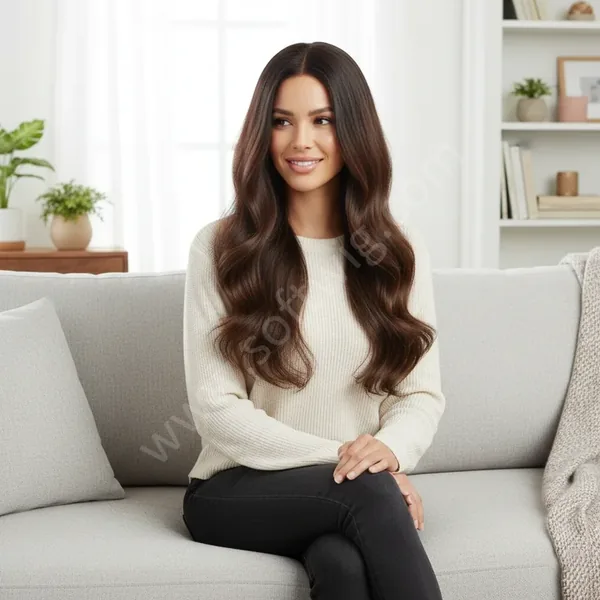 HD Lace Front Human Hair Wig Deep Cool Brown Deep Wave Long Pre-Plucked Natural Hairline Brazilian Hair