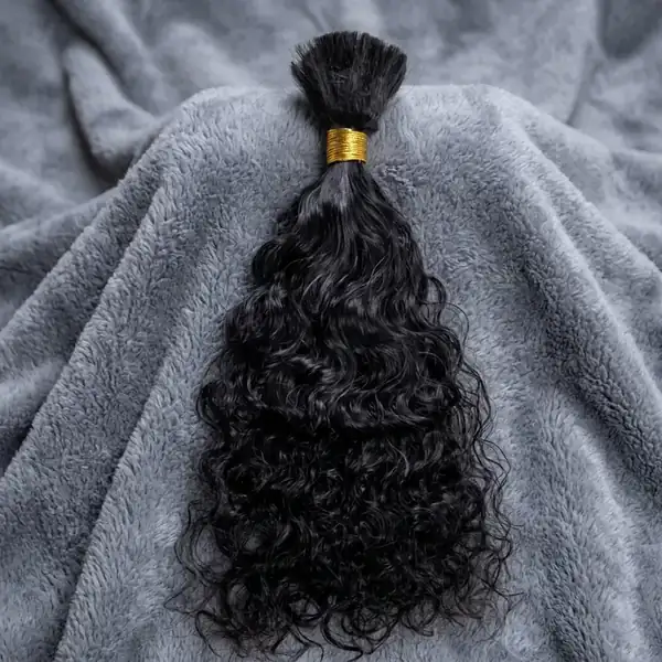 Natural Black Wavy Human Hair Bulk for Braiding - 100% Virgin Remy, Crochet & Faux Locs Ready