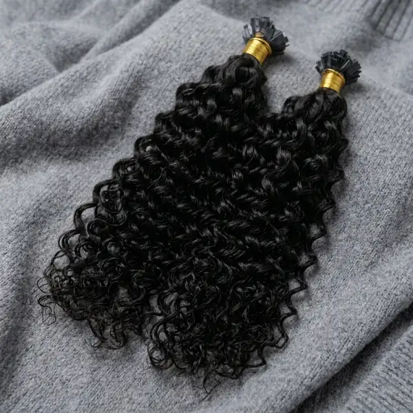Premium Curly Flat Tip Hair Extensions - Keratin Pre-Bonded Virgin Remy, Salon-Grade Install