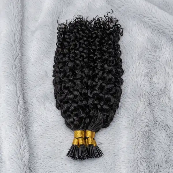 Curly I Tip Hair Extensions - Cold Fusion Keratin Pre-Bonded, 100 Strands Virgin Remy